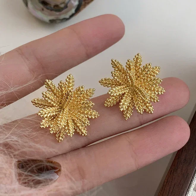 

Real 925 Sterling Silver 14K Gold 3D Ear of Wheat Stud Earrings for Women Minimalist Fine Jewelry Trendy Plant Accessories