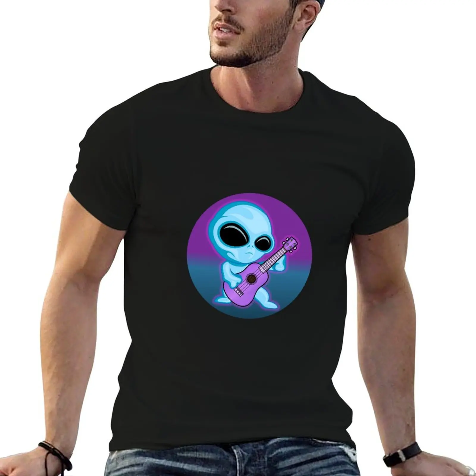 Ukulaliens Ukulele Club Sticker T-Shirt man graphic t shirt graphic t shirts for man printed t shirts for man T-shirt