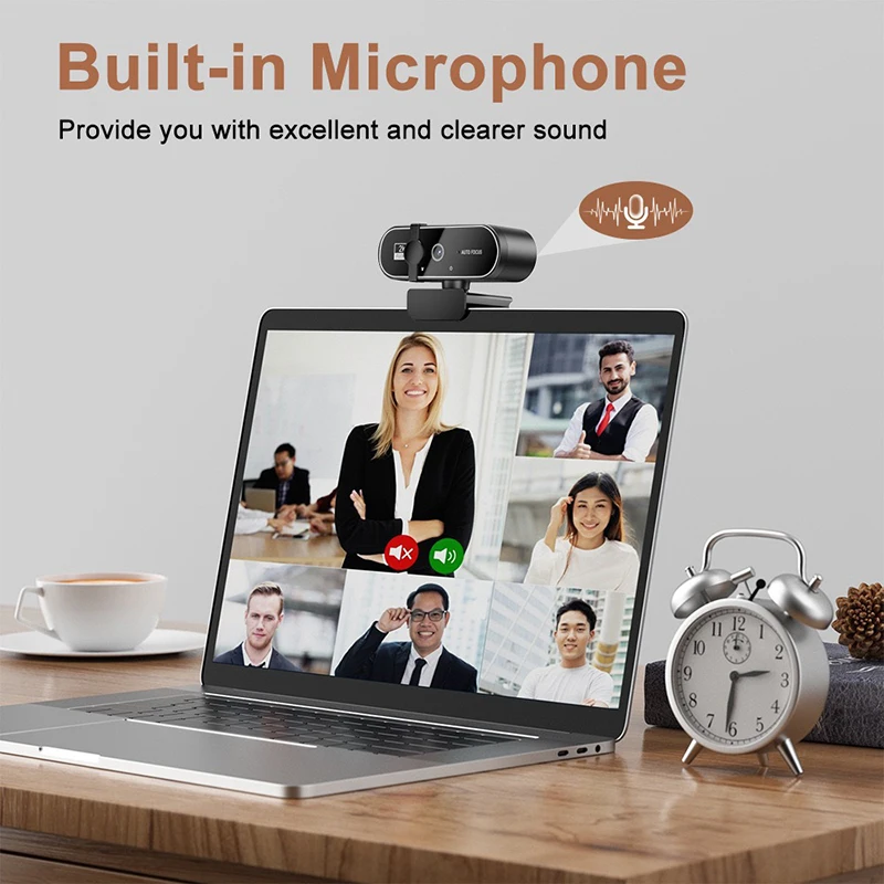Xiaomi Mini Camera 4K Webcam con microfono 1080P Messa a fuoco automatica PC Laptop Videocamera per riprese Interfaccia USB Webcam Full HD 2K