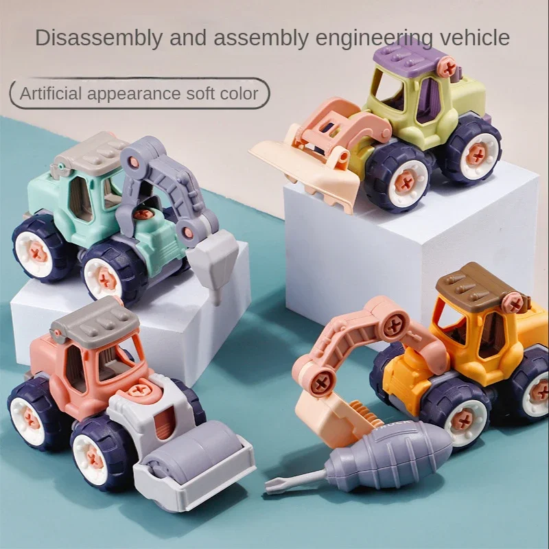 

Creative Minuature Truck Loading Unloading Plastic DIY Truck ToyAssembly Engineering Car Set Kids Educational Toy For Boy Gifts