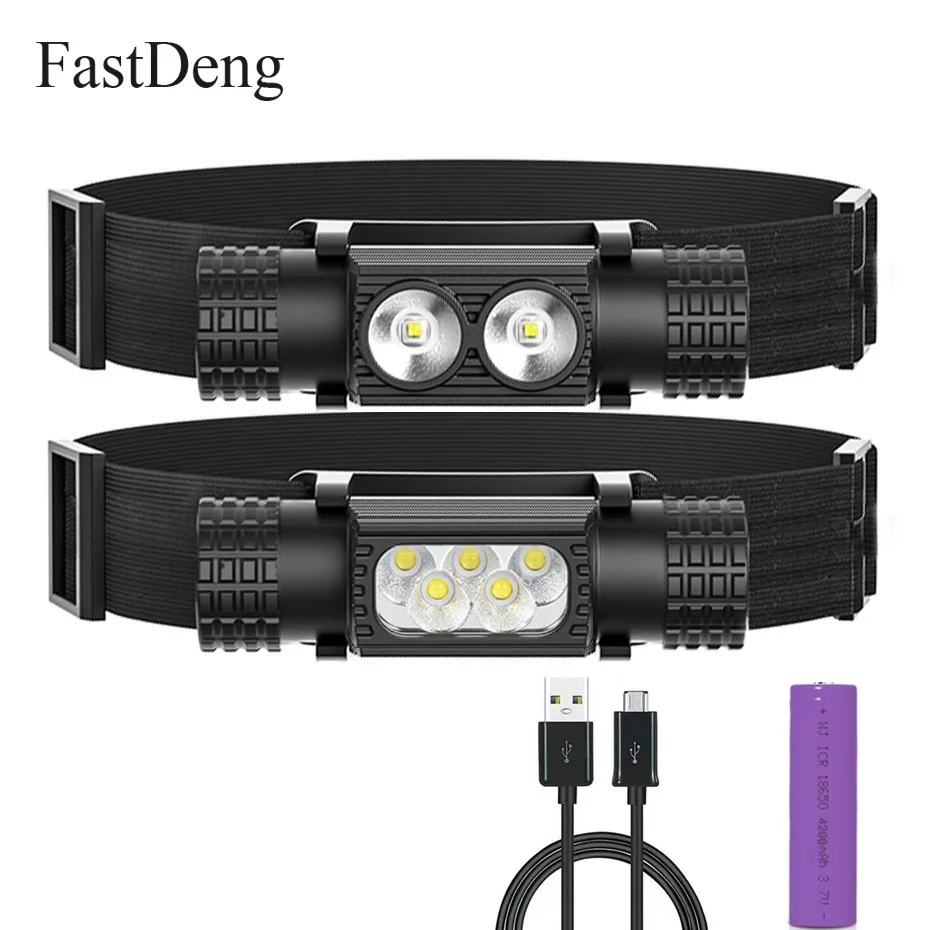 LED Headlight 1200LM 10W T6 Mini White Light Flashlight 18650 Battery Headlamp H02A H05A Forehead For Camping Fishing Hunting