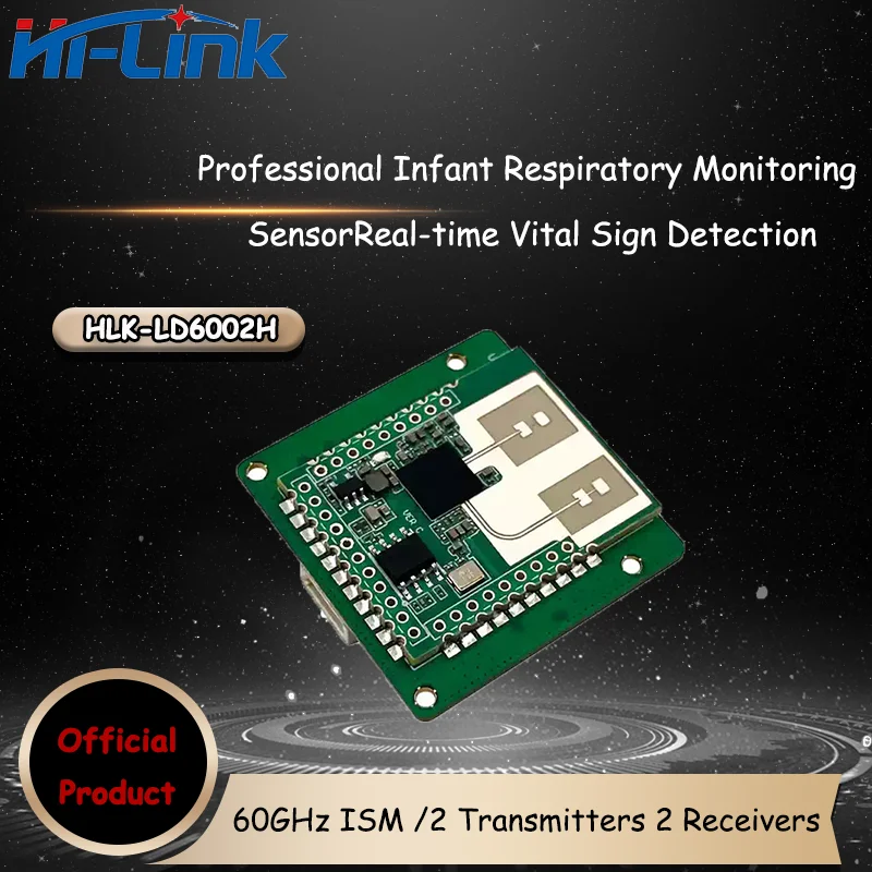 Hot Module HLK-LD6002H 60G Non Contact Radar Module for Non Contact Infant Respiration and Heartbeat Intelligent Monitoring