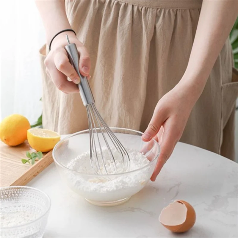 Stainless Steel Manual Egg Beater Whisk Cream Cake Milk Butter Mixer Agitator Kitchen Baking Cooking Tools 8/10/12 Inches