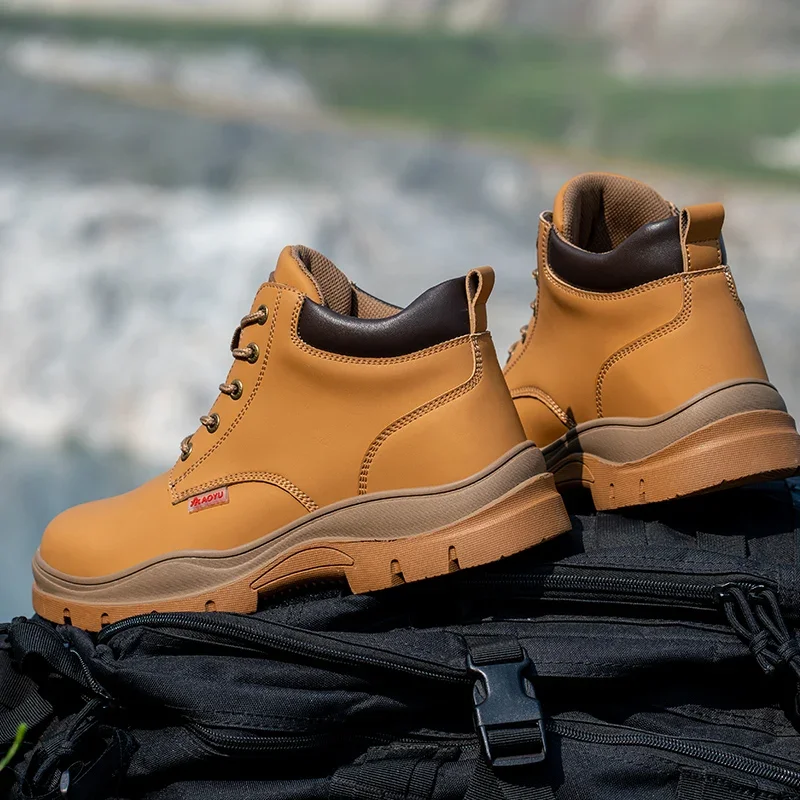 AOYU WINTER New Styles Men Safety Boots With Steel Toe Cap Anti-smash Work Sneakers Safety Shoes Men IndestructibleWork Boots