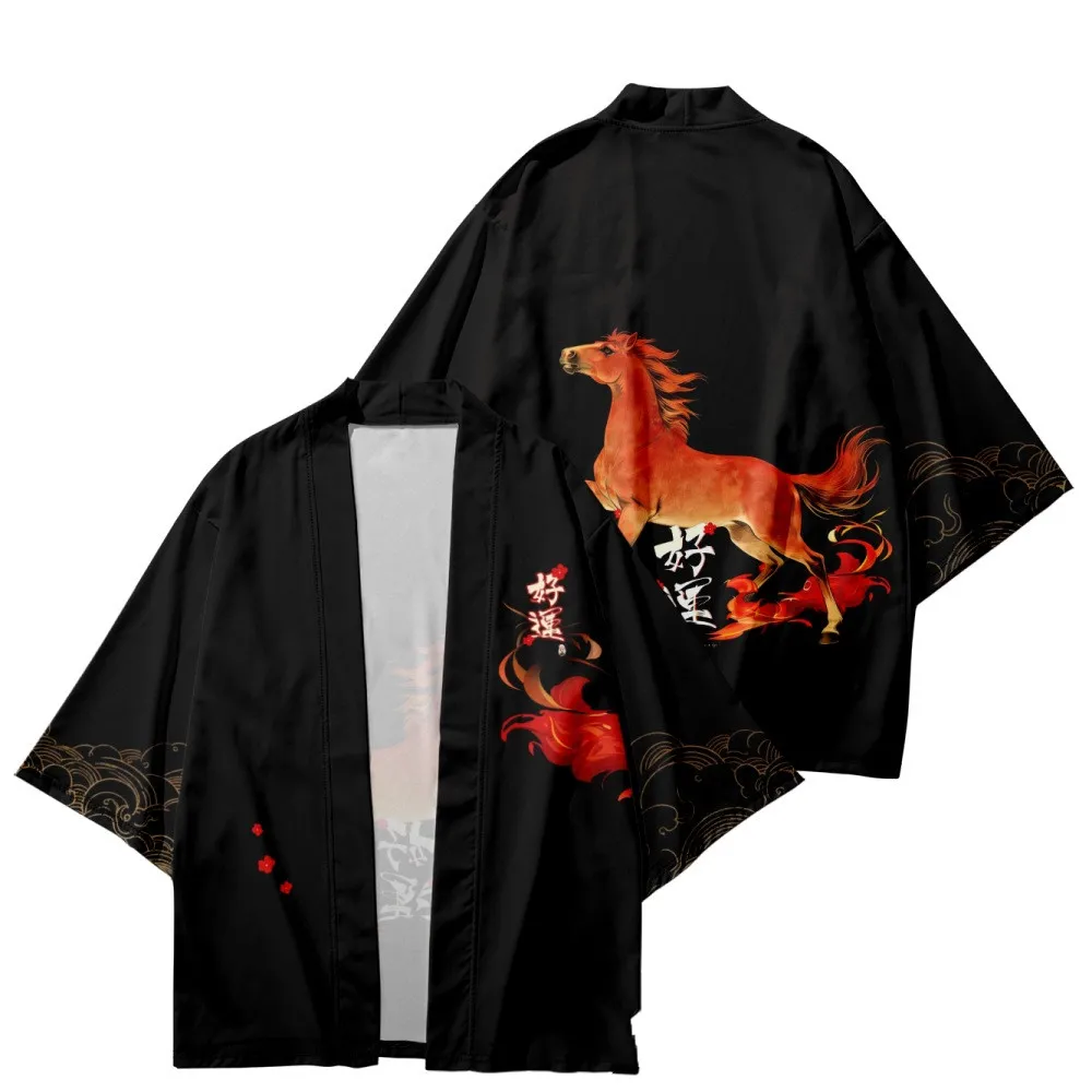 

Black Mens Shirt Kimono Shirt Kimono Cardigans Chinese Style Traditional Men Summer Lightweight Japanese Kimono Men Cardigan