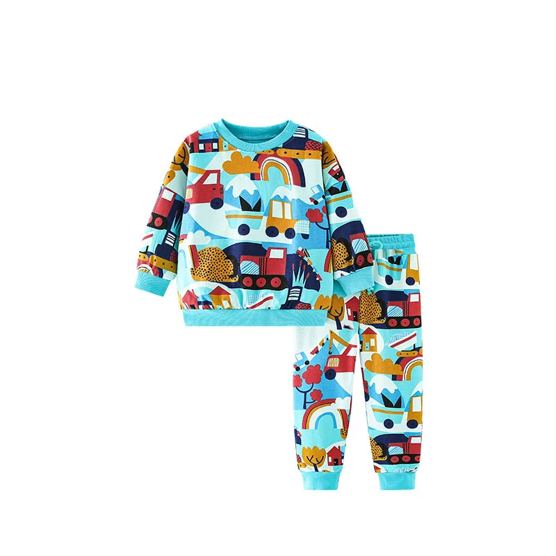 Jumping Meters Animals Baby Boys Clothing Sets  Autumn Winter Boy Set Sport Suit For Boys Sweater Pants 2 Pieces Sets children