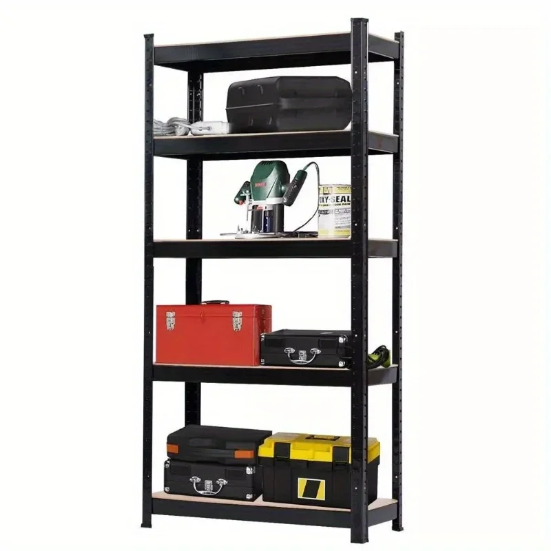 Robustes 71"H-Regal für Garage, Stahl, Metall, Aufbewahrung, 5 Stufen verstellbare Regale