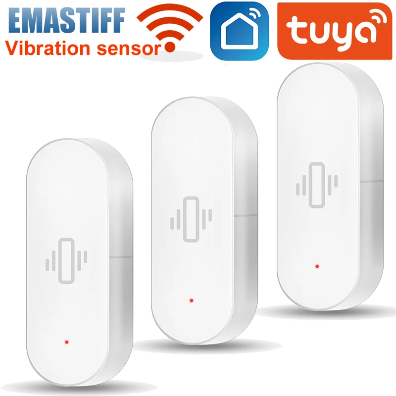 جهاز استشعار اهتزاز ذكي Tuya WiFi ، إنذار صدمات زجاجي في الوقت الفعلي ، إشعار تطبيق الحياة ، كشف الحياة ، سجل التاريخ