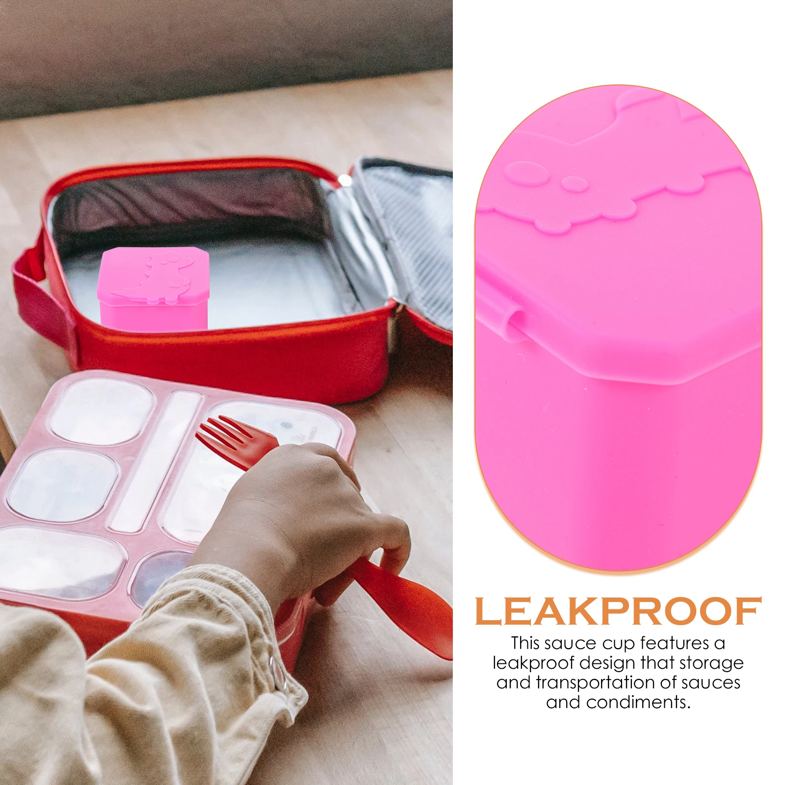 

2Pcs Reusable Silicone Sauce Cups Leakproof Design for Salad Dressings and Condiments Portable Kitchen Salad Dressing Container