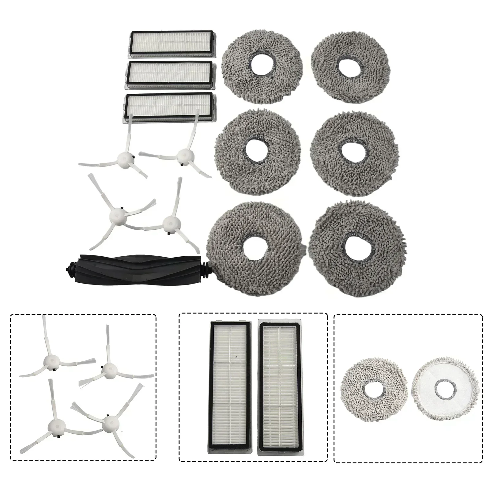 

Роликовая щетка для пылесоса, фильтр, боковые щетки, тряпки для швабры, запасные части, бытовые чистящие средства, сменные аксессуары