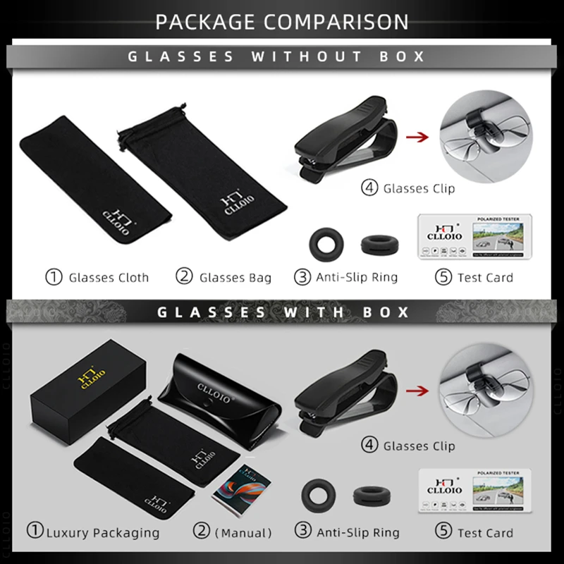 CLLOIO kacamata polarisasi 3 In 1 Titanium, kacamata optik resep Pria Wanita, bingkai kacamata klip Magnet UV400 gaya baru