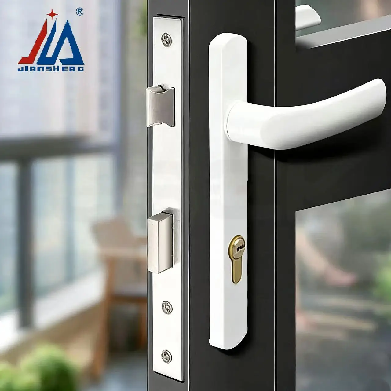 

Universal Minimalist Oversized Handle Door Lock Modern Design Easy Install Multi-Door Compatible 85/92