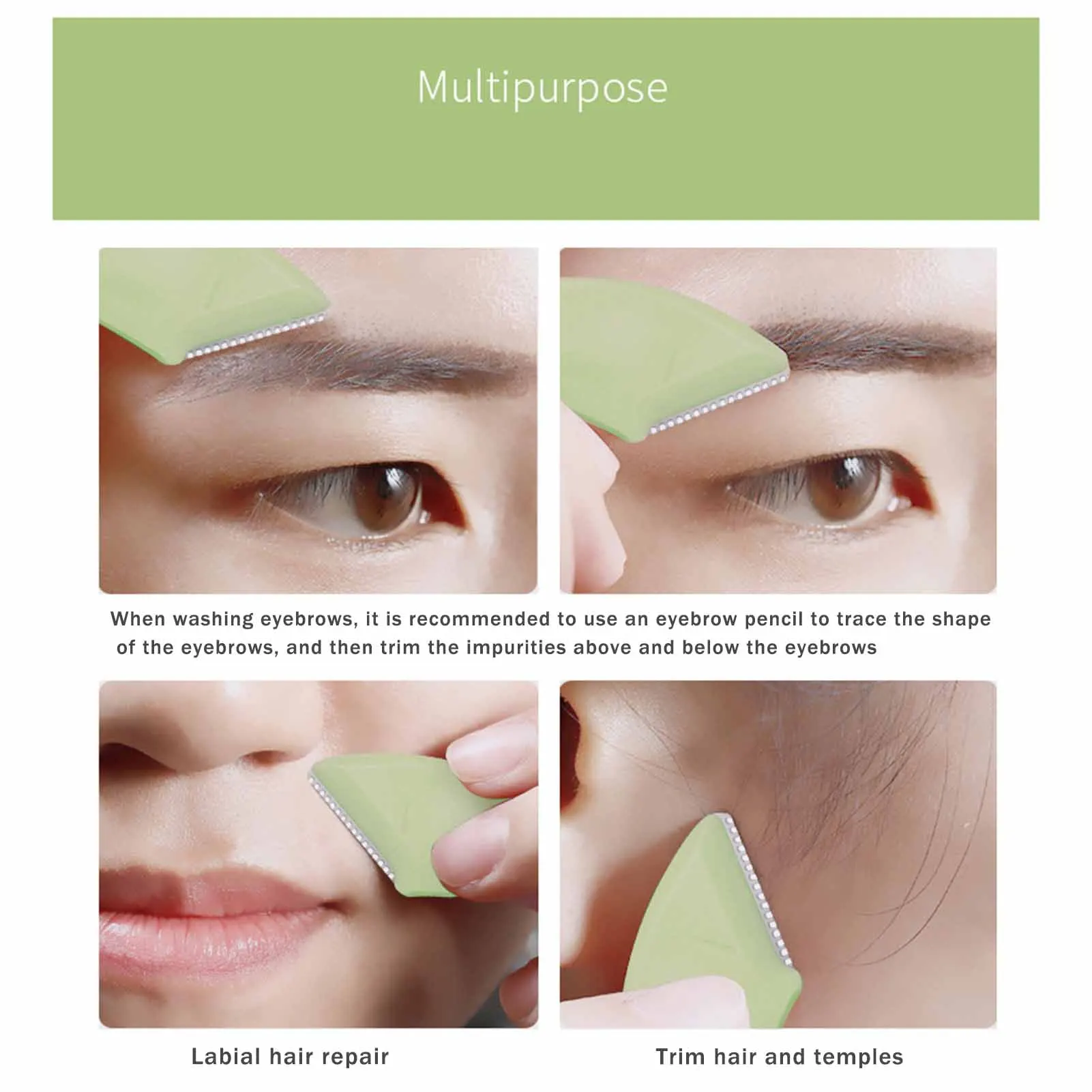 2 pz/set di Sicurezza Rasoi Per Sopracciglia Shaper Durevole In Acciaio Inox Rasoio Per Sopracciglia Lama Per Sopracciglio Viso Rasatura Dei Capelli Strumenti Cosmetici