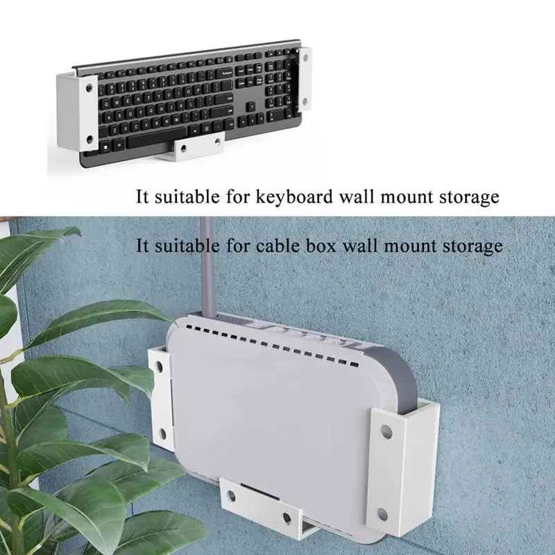 Under Desk Laptop Mount ABS Under Desk Shelf Holder for Notebooks, Tablets, Cable Boxes, Modems, Smart TV Boxes - view 6