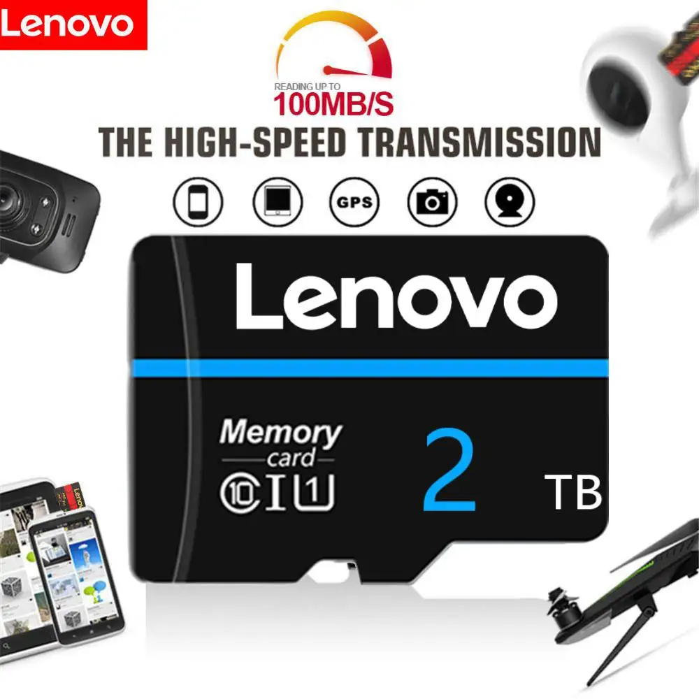 Lenovo 2TB Memory Card 1TB High Speed Full HD Video Card 512GB Cartão Micro Sd Card 256GB 128GB 64GB Card For Phone/Tablet/PC