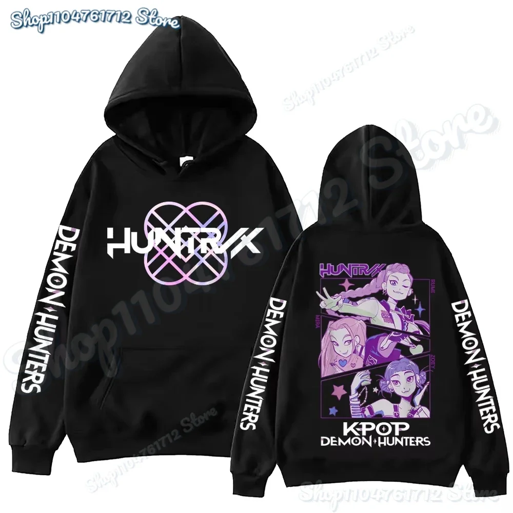 

2025 summer Anime K-Pop Demon Hunters Hoodie Harajuku Hip Hop Pullover Tops Sweatshirt UNISEX Alphabet sportswear Fashion Trends