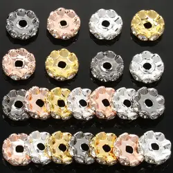 30pcs/lot 12mm Gold Color Rhinestone Rondelles Crystal Bead Loose Spacer Beads for DIY Jewelry Making Accessories Supplies