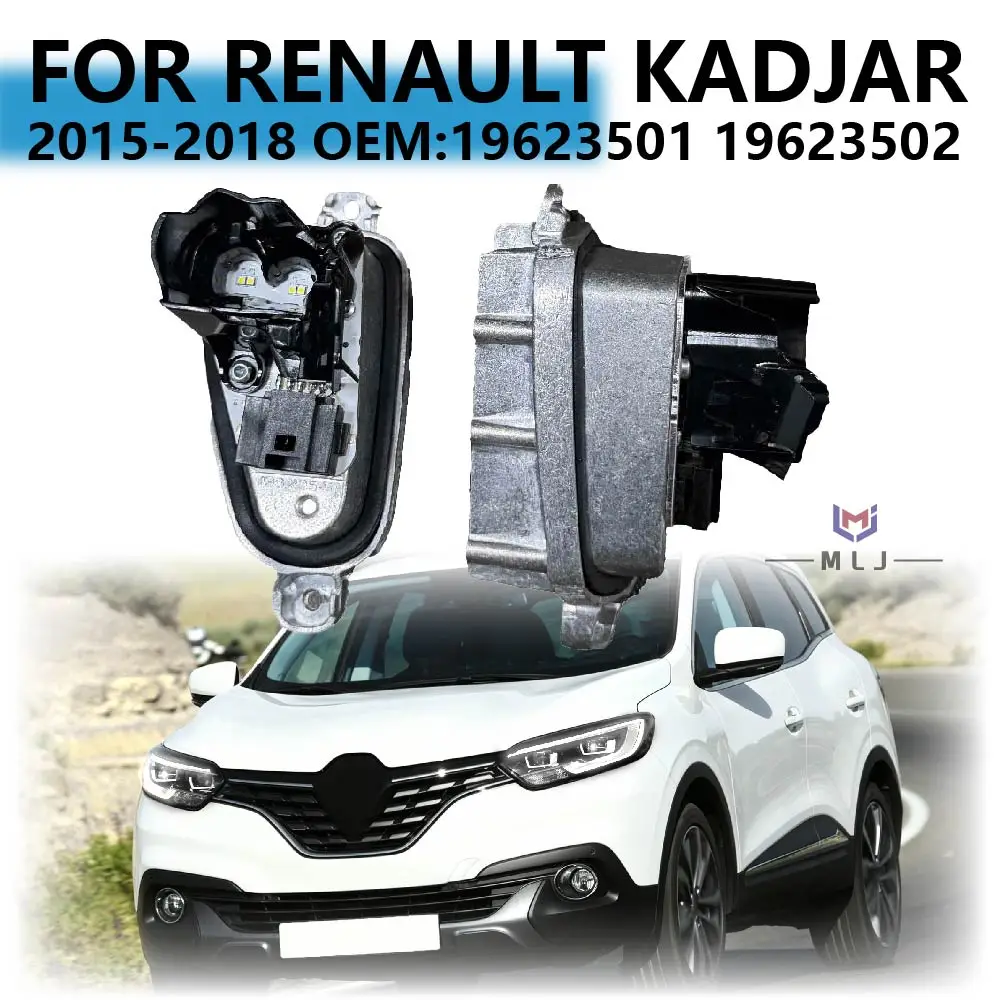 White LED DRL Daytime Running Light Module 19623501 19623502 Fit For Renault KADJAR 2015-2019 Headlight Replacement Spare Parts