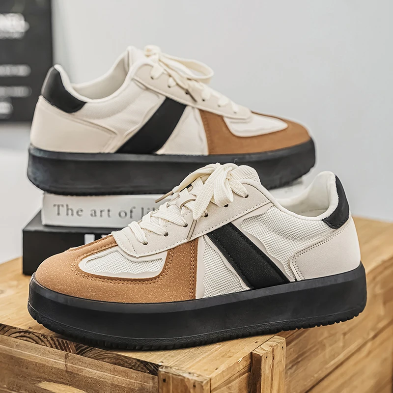

2025 Новые мужские кроссовки в стиле ретро — весенне-осенняя дышащая универсальная модная повседневная обувь на платформе
