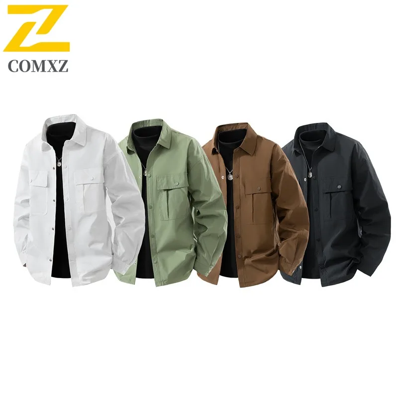 

COMXZ Мужская байкерская куртка Ветрозащитная свободная американская ретро осенняя модная куртка для кемпинга и гонок Дорожная классическая удобная куртка