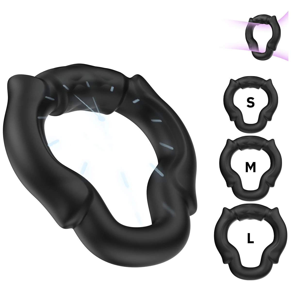 Silicone Penis Ring Cock Ring for Men Chastity Cage Ejaculation Delay Adult Supplies Male Masturbation Sex Shop Sex Toy for Men - view 2