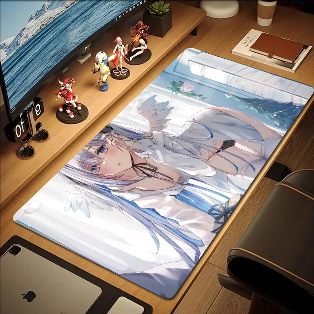 Hololive Amane Kanata Mouse Pad Gaming Mousepad Pc Accessories Keyboard Mat Desk Protector Mats Anime Mouse Pads