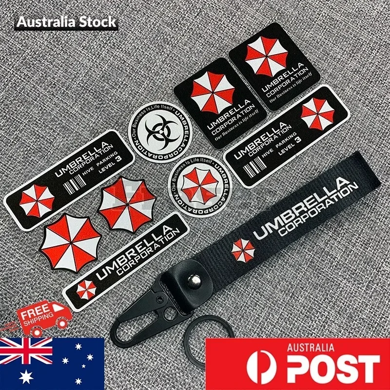 1 Juego de Llaveros de Metal Esmaltado con el Logotipo de Umbrella Corp de Resident Evil para Decoración de Autos, Motos y Bolsos