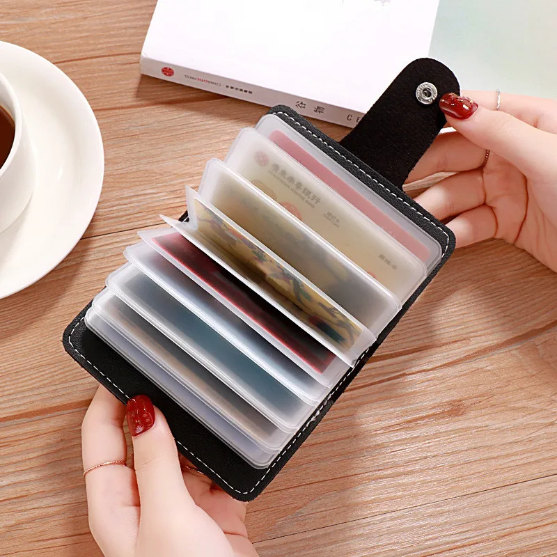 

Женский и мужской кошелек для кредитных карт, 24-слотовый женский чехол для карт, ID, деловые банковские карты, обложка для паспорта, сумка для карт, кошелек