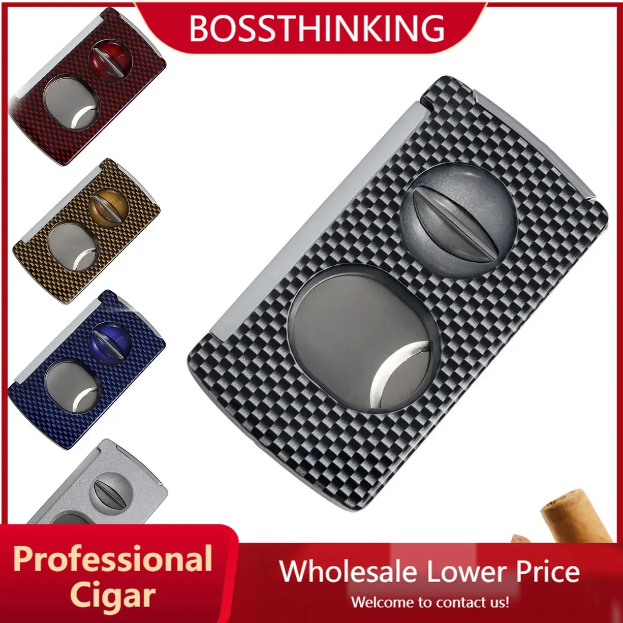 

Cigar Cutter 3 In 1 Stainless Steel V Cut Parallel Cut Scissors Portable Punch Pocket Hole Smoking Accessory
