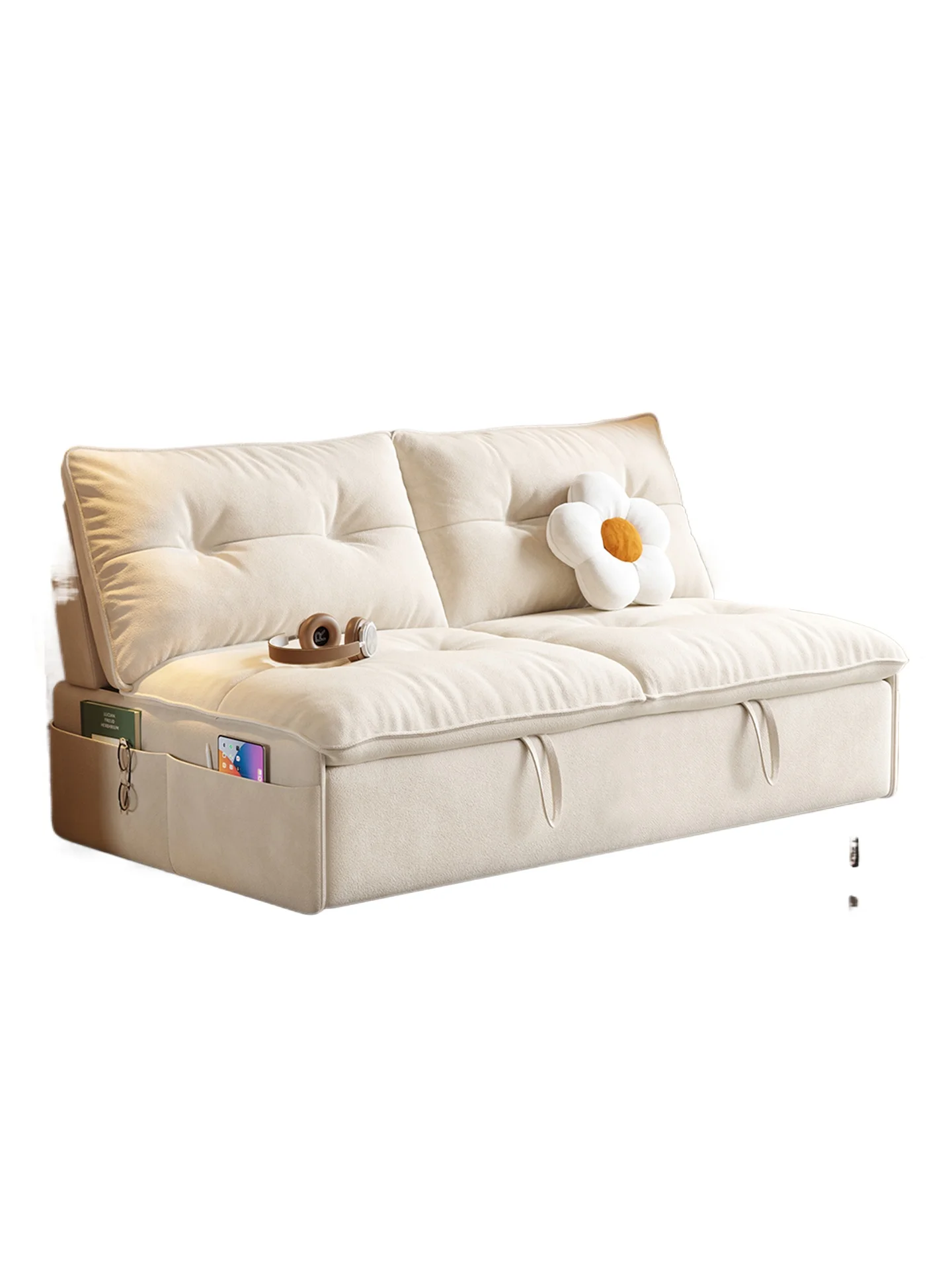 

Wooden house wind room sofa bed cream wind 2025 new small apartment living room foldable sofa bed integrated dual-use