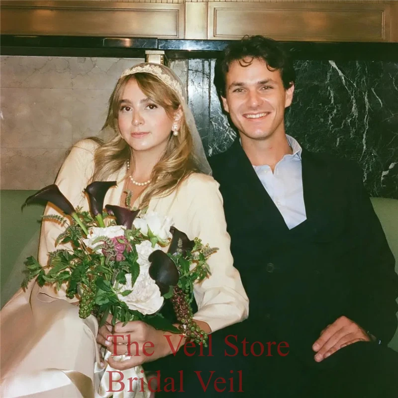 2T طبقتين جولييت خمر حجاب الزفاف مع أحمر الخدود أوف وايت تول كاتدرائية اكسسوارات طويلة للعرائس فريد