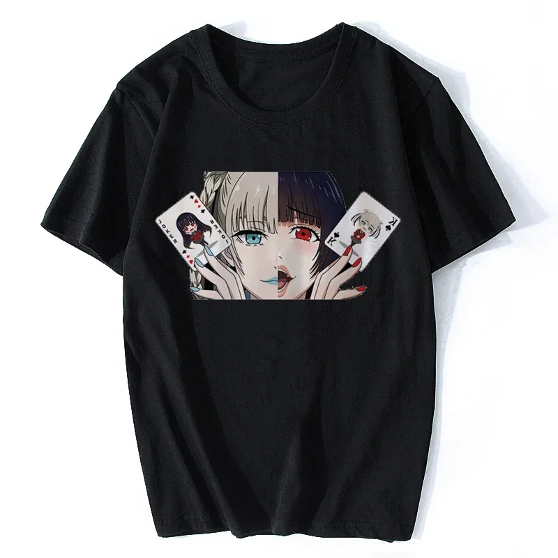 Anime Crazy Ikishima Midari Sexy Tops Kakegurui Print T Shirt Men Gambling School Harajuku Casual Short Sleeve Summer Tshirt