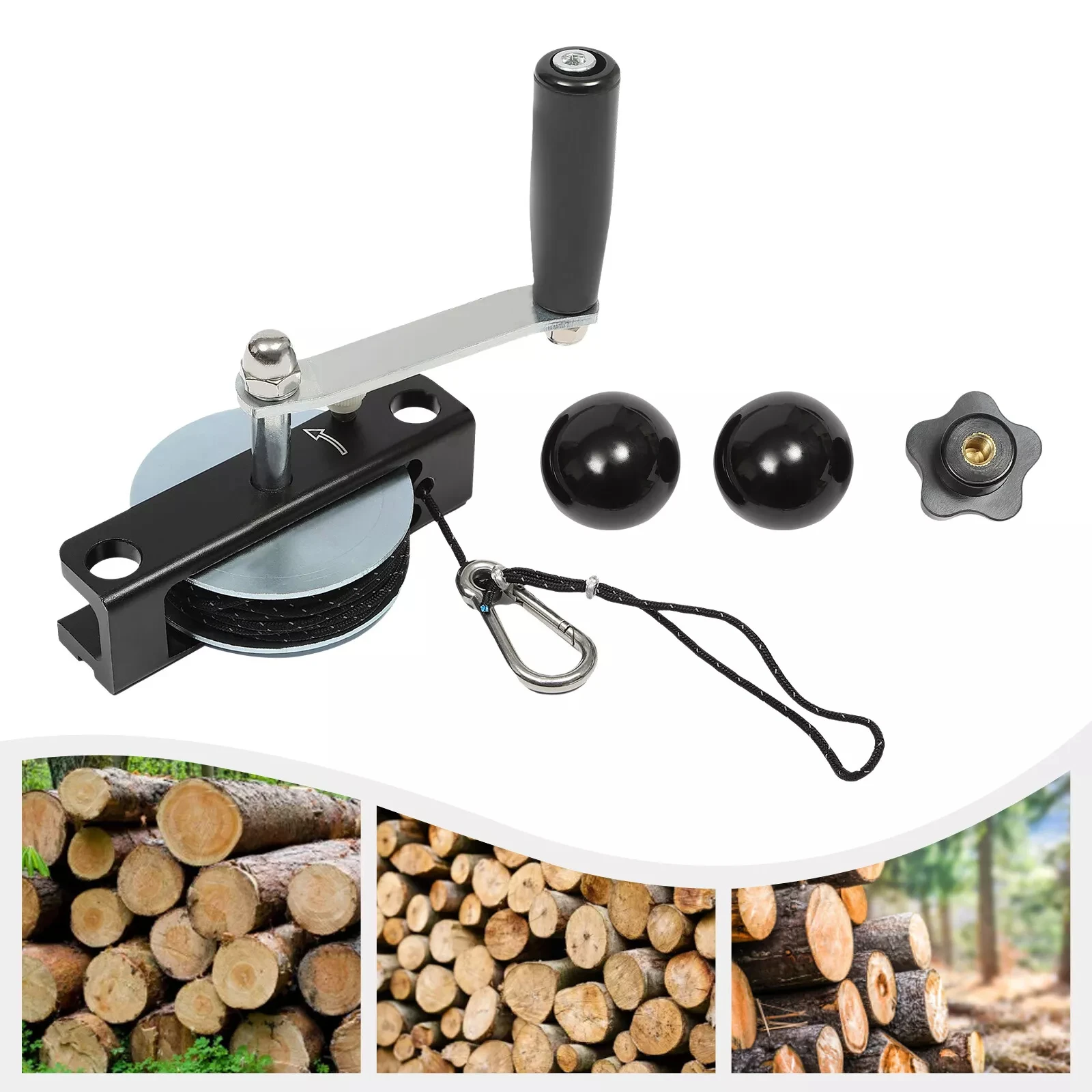 

Chainsaw open frame manual winch, efficient woodworking tool for logging/gardening/furniture making