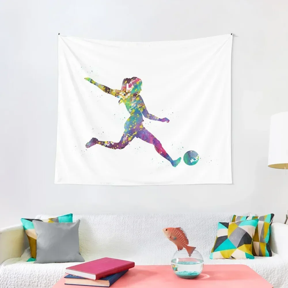 

Woman footballer, soccer player Tapestry Wall Coverings Room Decorations Tapestry