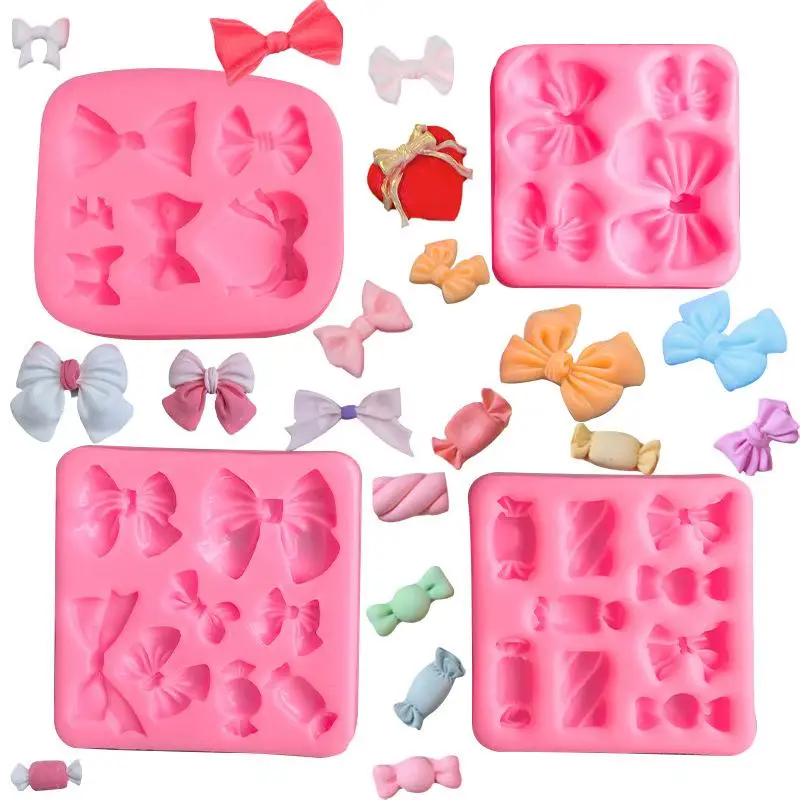 

Silicone Cake Decorating Mold with Small Bows Candy Molds for chocolates Creative Cake and Cupcake Designs Silicones
