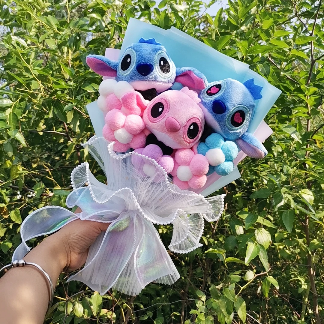 Plush Bouquet Cartoon Lovely Lilo and Stitch Stuffed Animals Doll Toys Valentine\'s Day Christmas Graduation Birthday Gifts