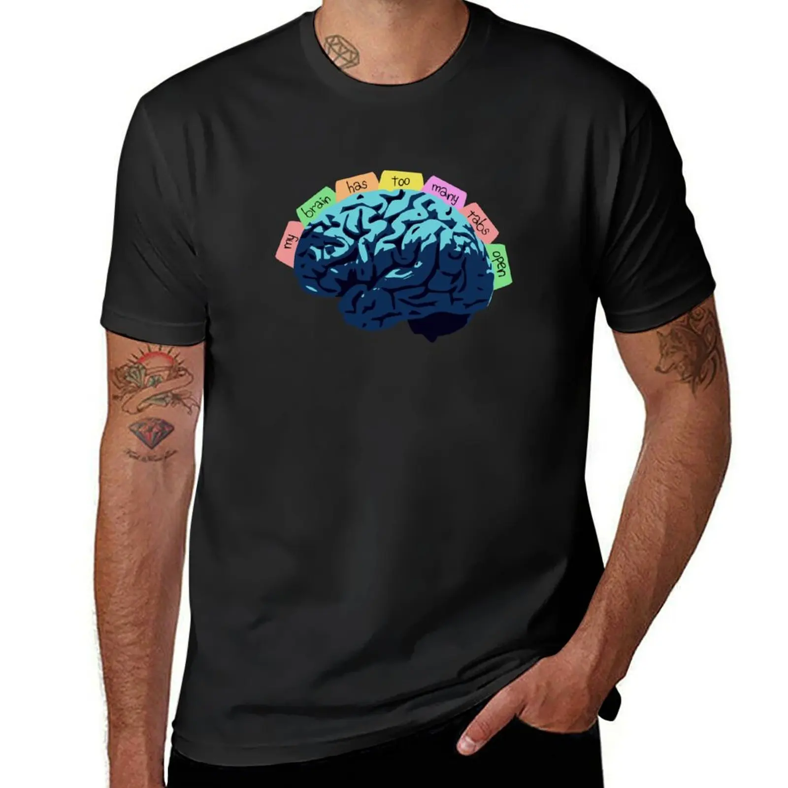 My Brain Has Too Many Tabs Open T-Shirt plus sizes vintage funnys heavyweight t shirts for men