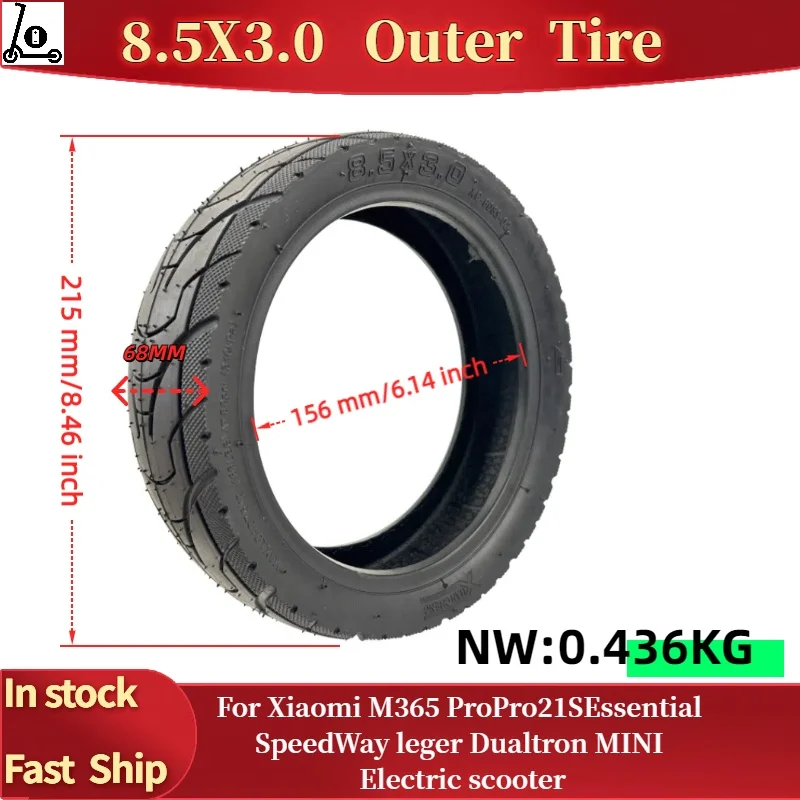 

8 1/2x2 Upgrade Tire 8.5x3.0 Tyre and 8.5x2 Tube for XM M365/PRO Speedway Leger/Pro Dualtron Mini