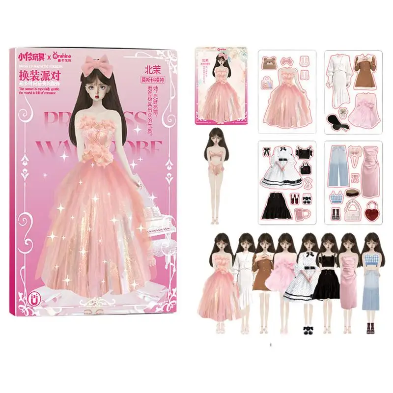 Magnetic Dress up Dolls for Girls Pretend Play Dress up Doll Magnetic Stickers Travel Toys Magnet Stickers Dolls Play Set