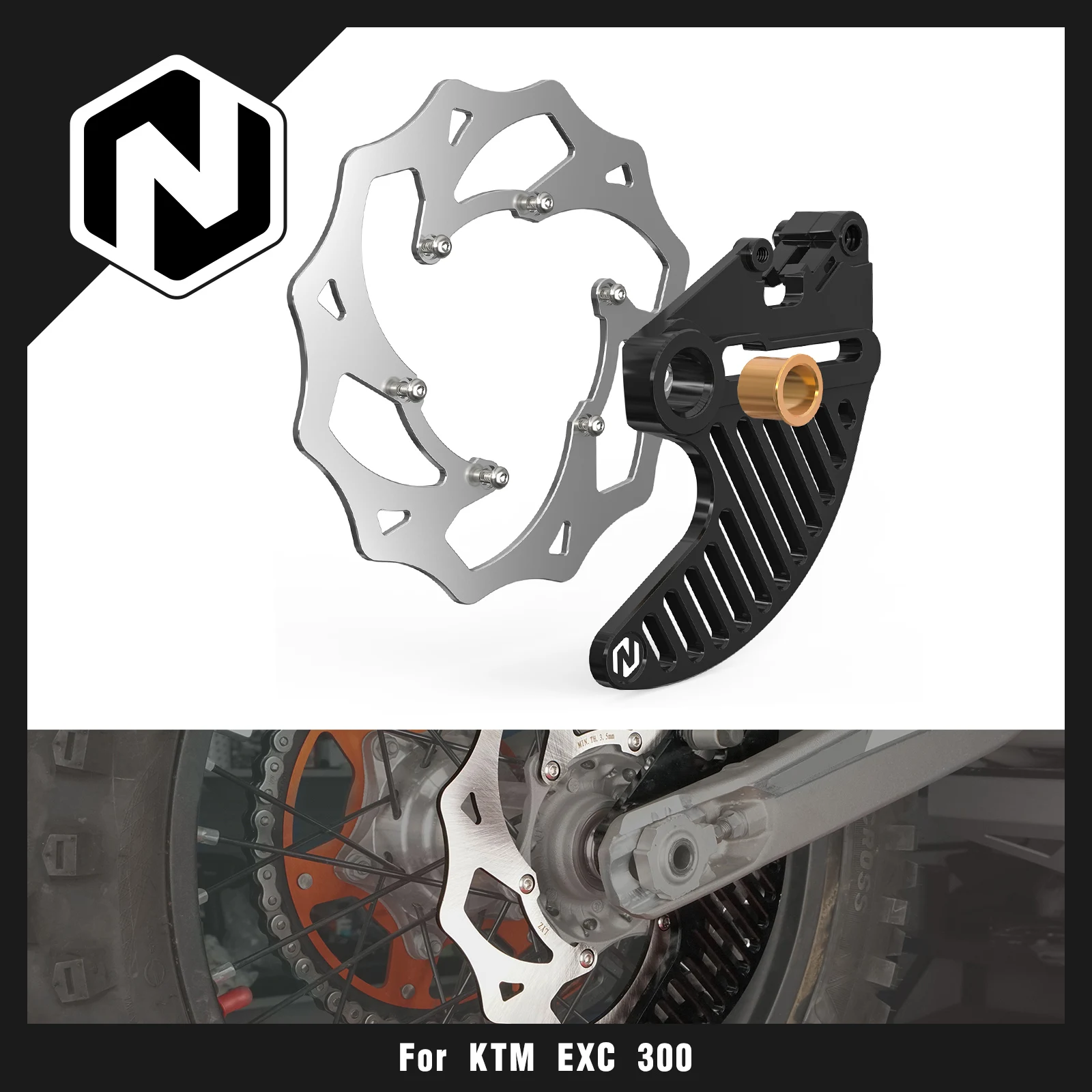 

NICECNC For KTM EXC 300 2004-2024 240mm Oversized Rear Brake Rotor Kit EXC-F 350 SX 125 SXF 450 XCW 500 XCF-W 6 Days TPI 04-24