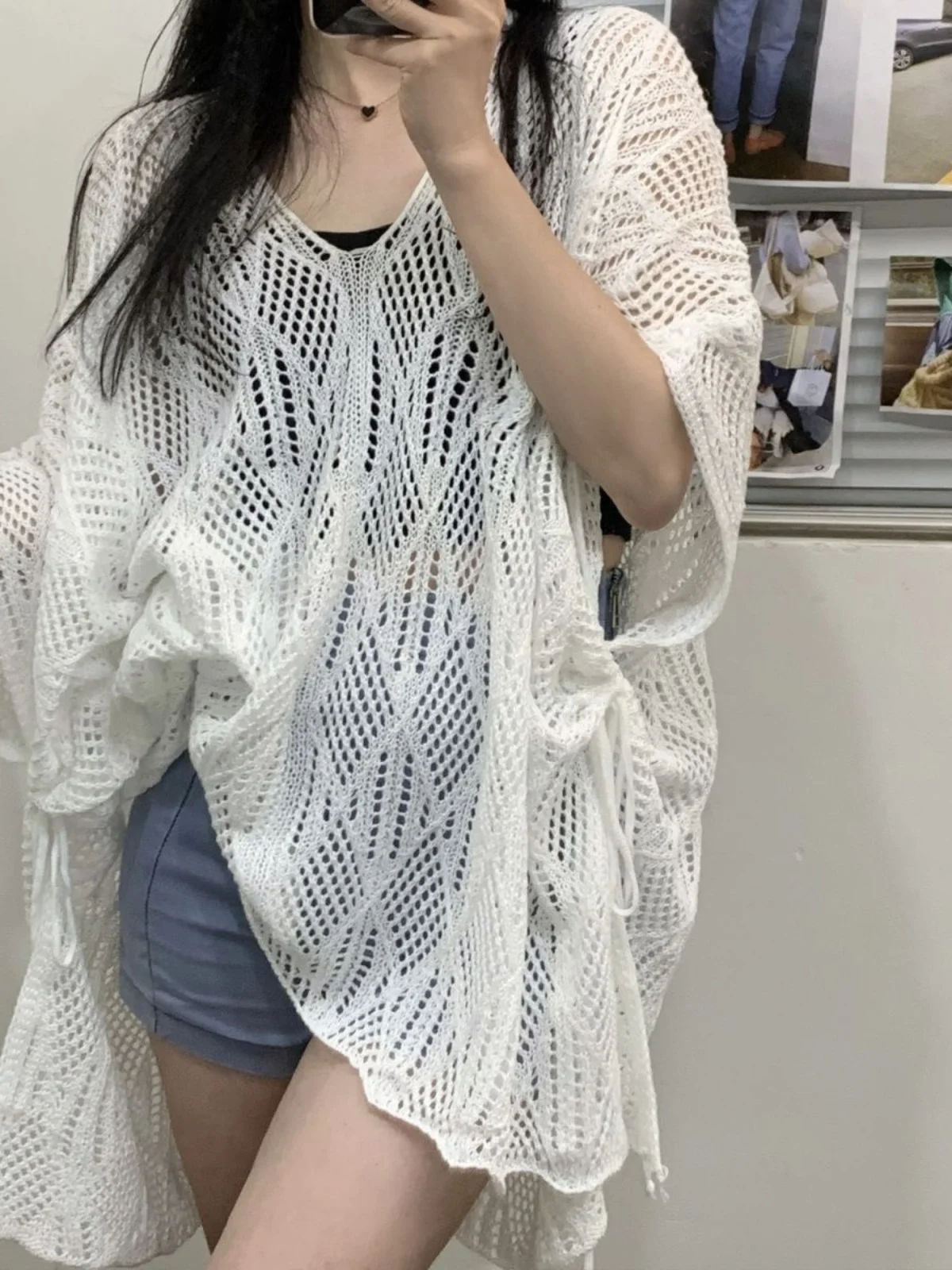 

Женский вязаный топ свободного покроя из ледяного шелка, тонкий дизайн, летний базовый слой, свитер irt Simple Yet Ele Long Sve