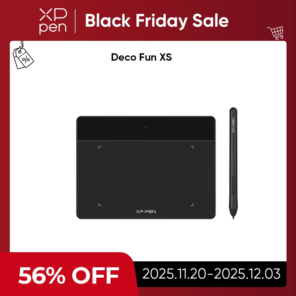 

XPPen Deco Fun XS Digital Drawing Tablet Graphics Tablet 4 inch for Art Signature Online Education for Windows Mac Android Linux