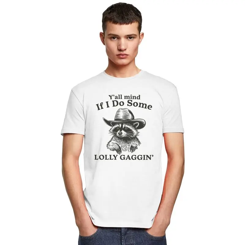 Camisetas divertidas de mapache de mapache, camiseta de manga corta con gráfico, ropa holgada de algodón de gran tamaño