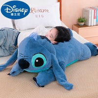 Disney 45/60/80cm Stitch Doll Plush Toys Lilo&Stitch Plush Stuffed Doll Soft Pillow Prone Posture Dark/Light Blue Cute Toy Gifts