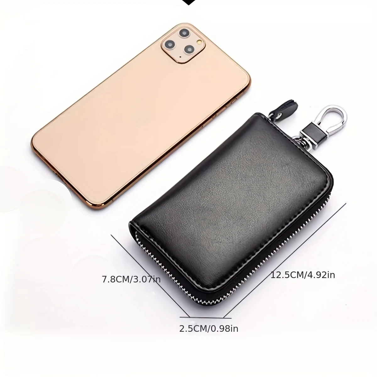 حقيبة مفاتيح محمولة من البولي يوريثان لمقطورة الخصر للرجال وغطاء حماية مفتاح التحكم عن بعد شامل مع منظم تخزين المفاتيح بسحاب