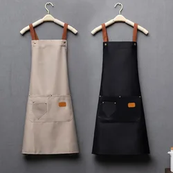 Fashion Kitchen Waterproof Aprons for Woman Men Chef Work Apron for Grill Restaurant Bar Shop Cafes Beauty Nails Studios Uniform