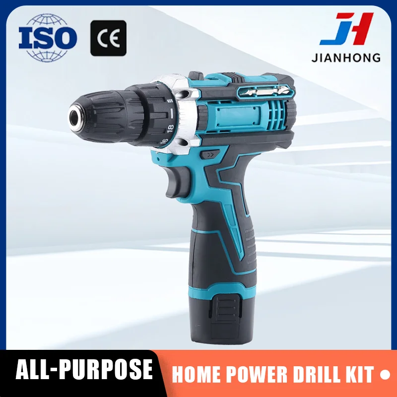 

12V Cordless Drill Electric Screwdriver, 2-in-1 Lithium Drill Driver Kit with Case for Home Use