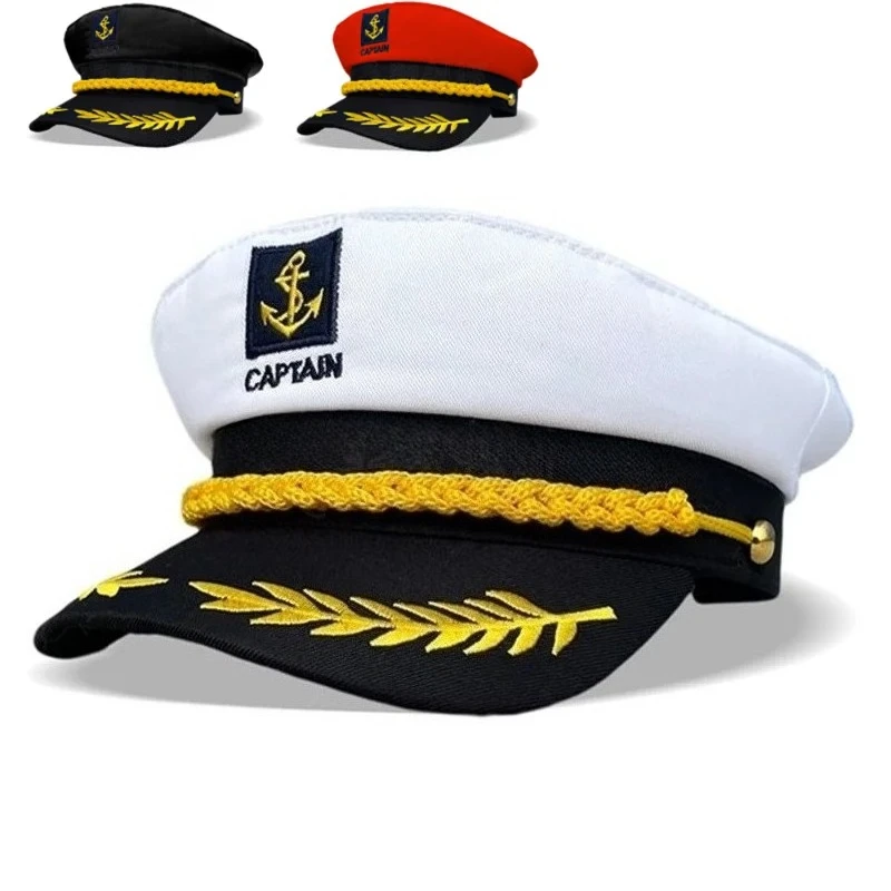 Adult Yacht Sailor Captain Hat Adjustable Men's and Women's Party Hat Makeup Ball Dressing Event Excellent Stylish Accessories