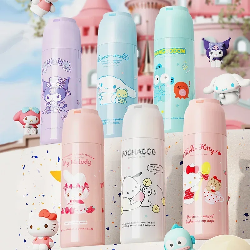 

Sanrio Cinnamoroll Anime Kawaii Hello Kitty Thermos Water Cup Cute Kuromi Hangyodon Children Storage Bottle Gifts for Kids