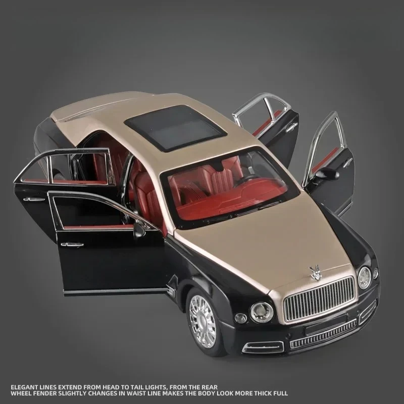 

Модель автомобиля Mulsanne 1:24 из литого сплава, с функцией отката, звуком и светом, коллекционная игрушка для детей, подарок для ребенка